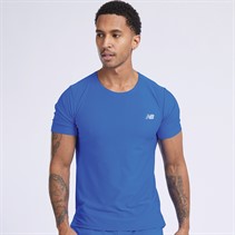 New Balance Mens Athletics Jacquard Running Top Blue Oasis