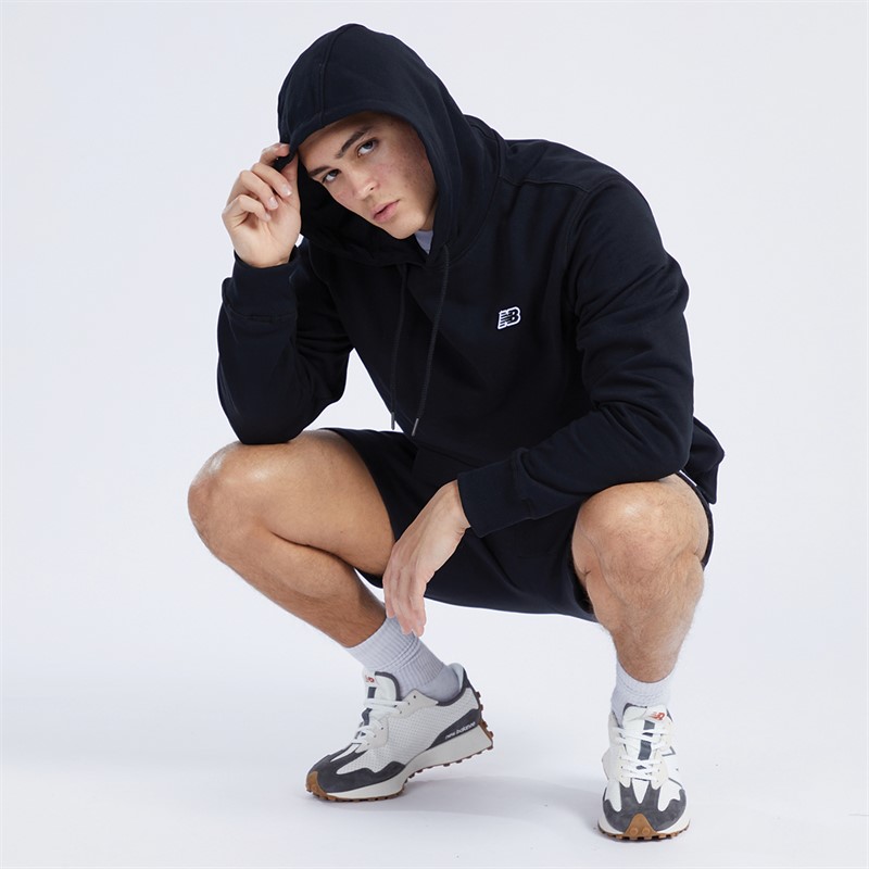 New Balance Mens NB Small Logo Hoodie Black