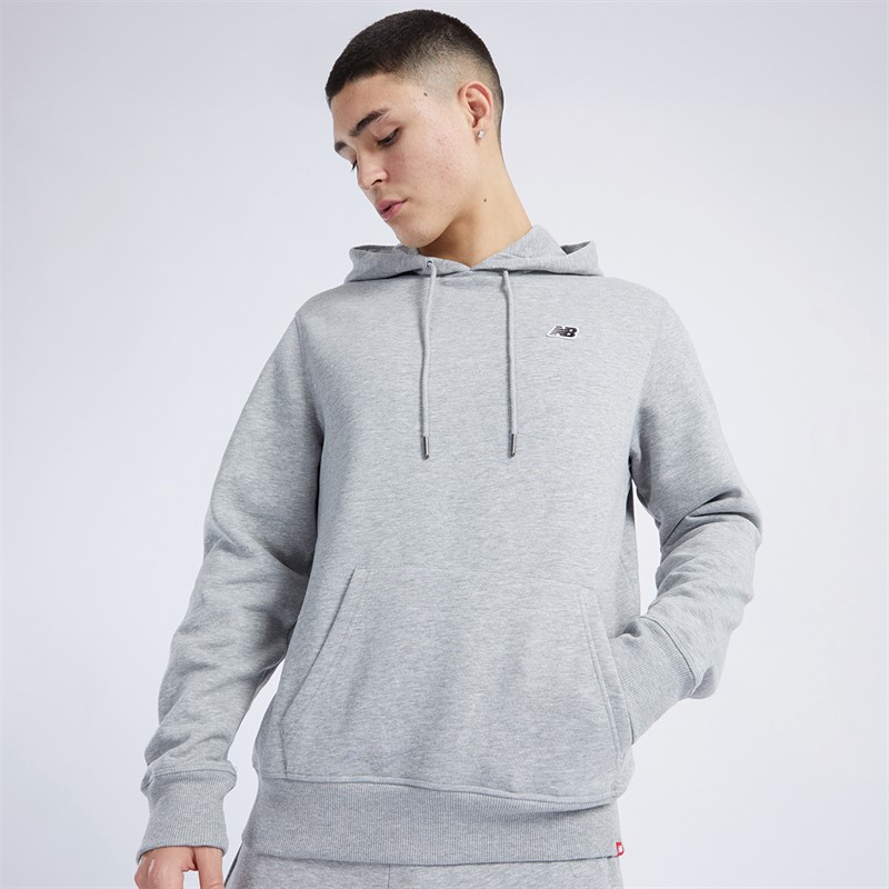 New Balance Mens NB Small Logo Hoodie Athletic Grey