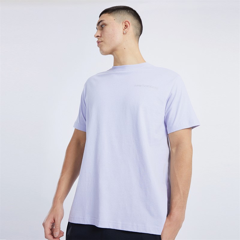 New Balance Mens Linear Logo T-Shirt Violet Haze