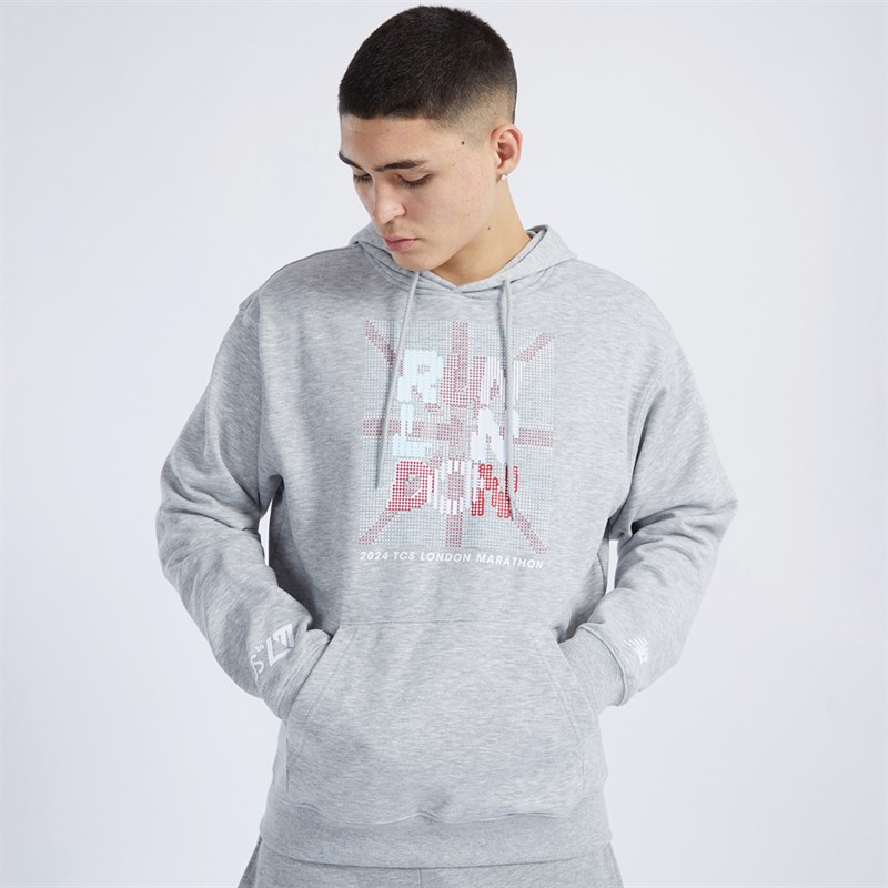 New Balance Mens London Edition Graphic Hoodie Athletic Grey