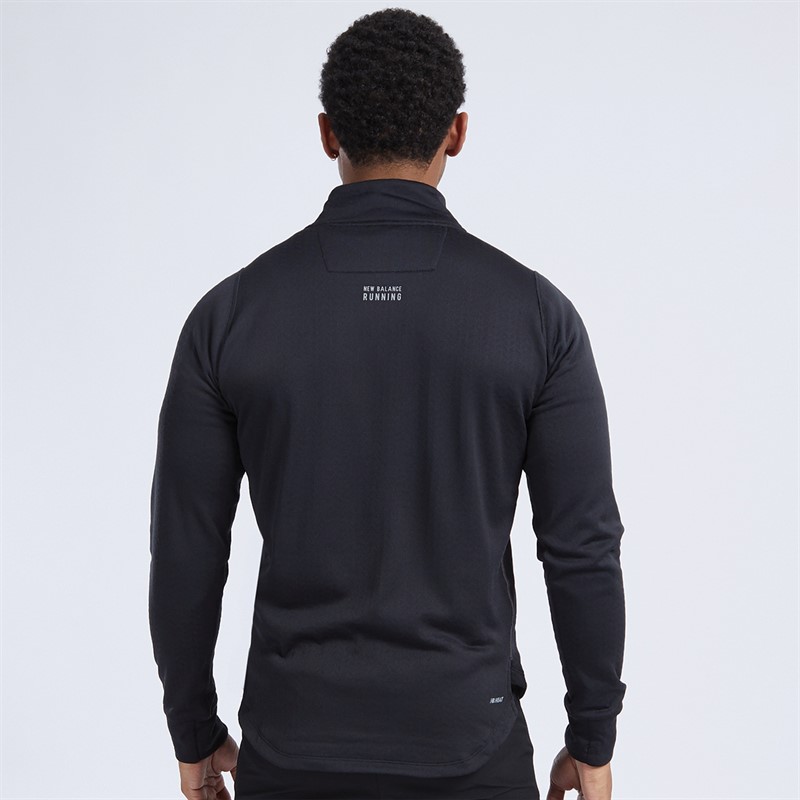 New Balance Mens Heat Grid Half Zip Running Top Black