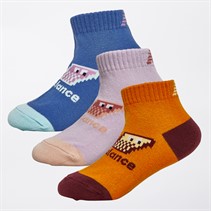 New Balance Chaussettes basses enfants, lot de 3, multicolores