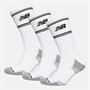 New Balance In Stripe Logo Three Pack Crew Socks White/Black