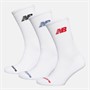 New Balance Flying Logo Three Pack Crew Socks White/True Red/Dream State