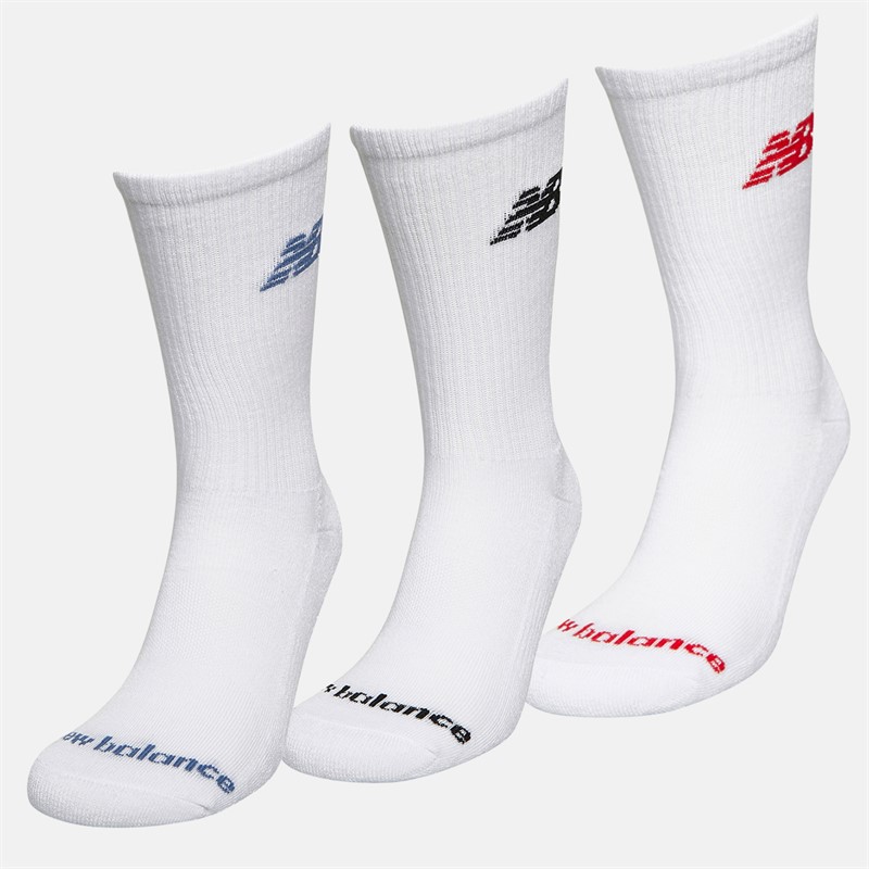 New Balance Flying Logo Three Pack Crew Socks White/True Red/Dream State