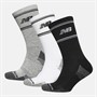New Balance In Stripe Logo Three Pack Crew Socks White/Black/Grey