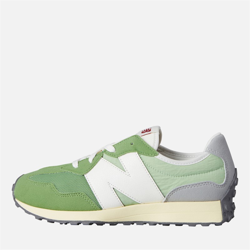 New Balance Junior Boys 327 Trainers Mallard Green/Raincloud - Size 4