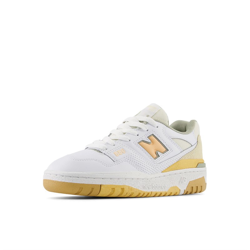 New Balance Junior Girls 550 Trainers White Peach Blossom