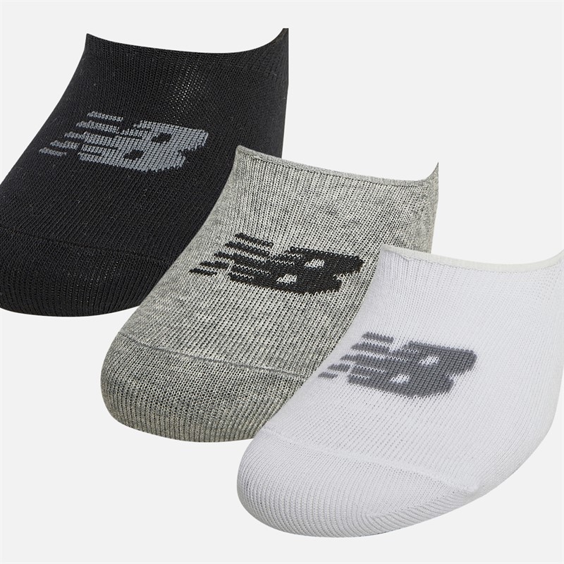 New Balance Performance Cotton Three Pack Liner Socks Black/Grey/White