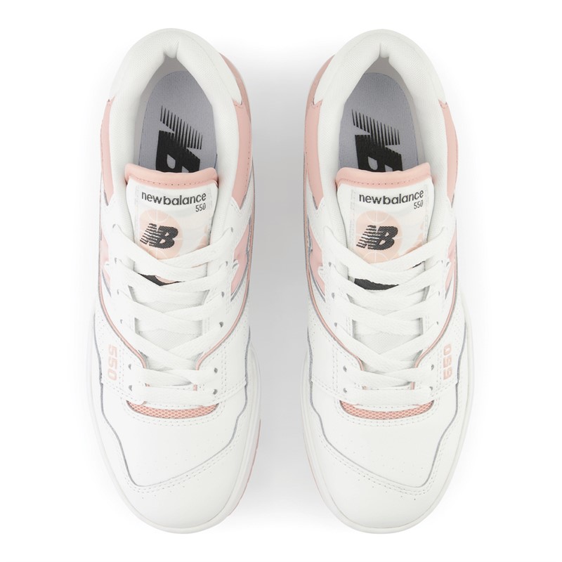 New Balance Womens 550 Trainers White/Pink Sand