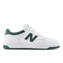 New Balance Mens 480 Trainers White/Nightwatch Green/Light Aluminum