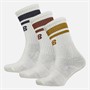 New Balance Three Pack Everyday Stripe Crew Socks White