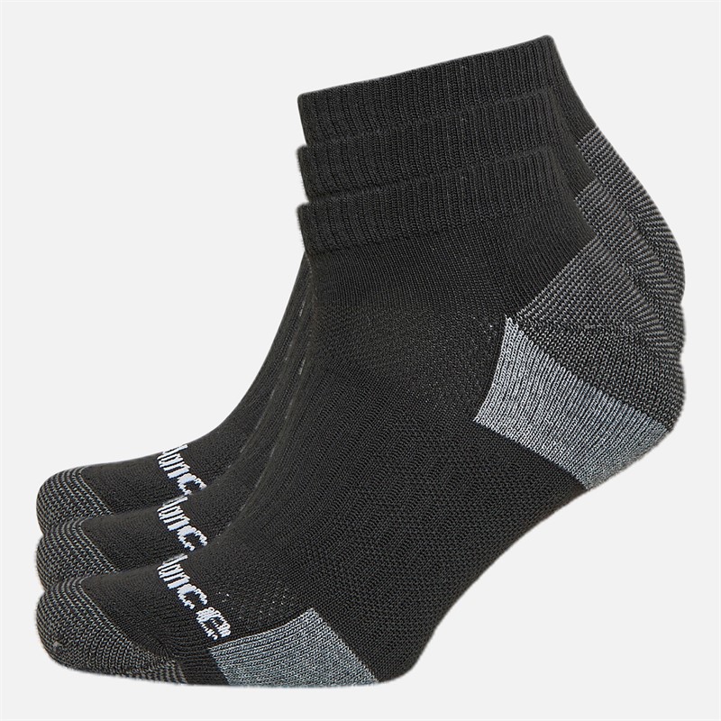 New Balance Three Pack Cushioned Ankle Socks Black