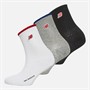 New Balance Junior Three Pack Logo Crew Socks White/Black/Grey
