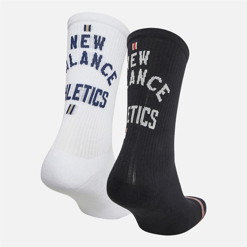 New Balance Two Pack Lifestyle Crew Socks Black/White