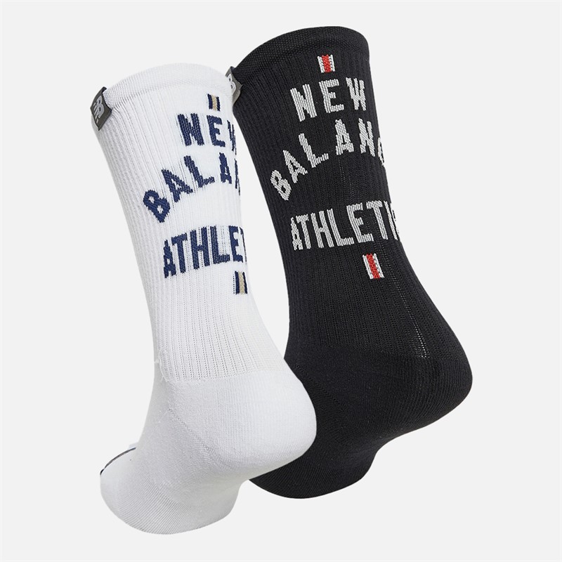 New Balance Two Pack Lifestyle Crew Socks Black/White