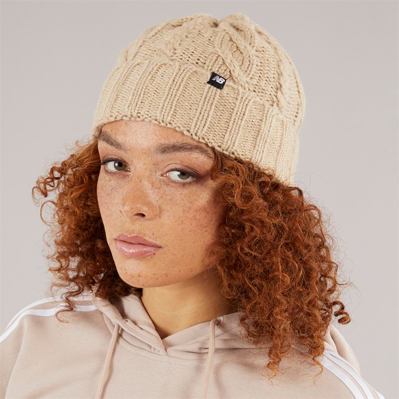 New Balance Womens Cable Knit Beanie Stonewear