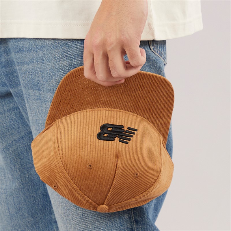 New Balance Mens Five Panel Corduroy Cap Tobacco