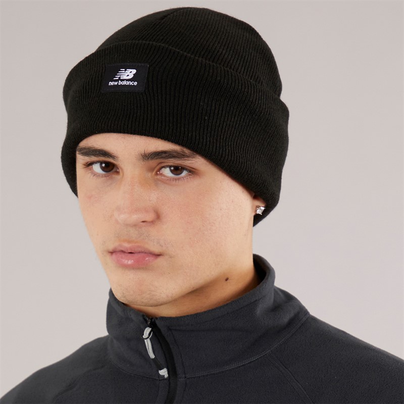 New Balance Mens NB Logo Knitted Beanie Black