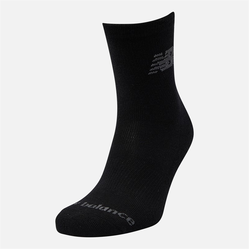 New Balance Junior Boys Ten Pack Cushioned Crew Socks Black/White