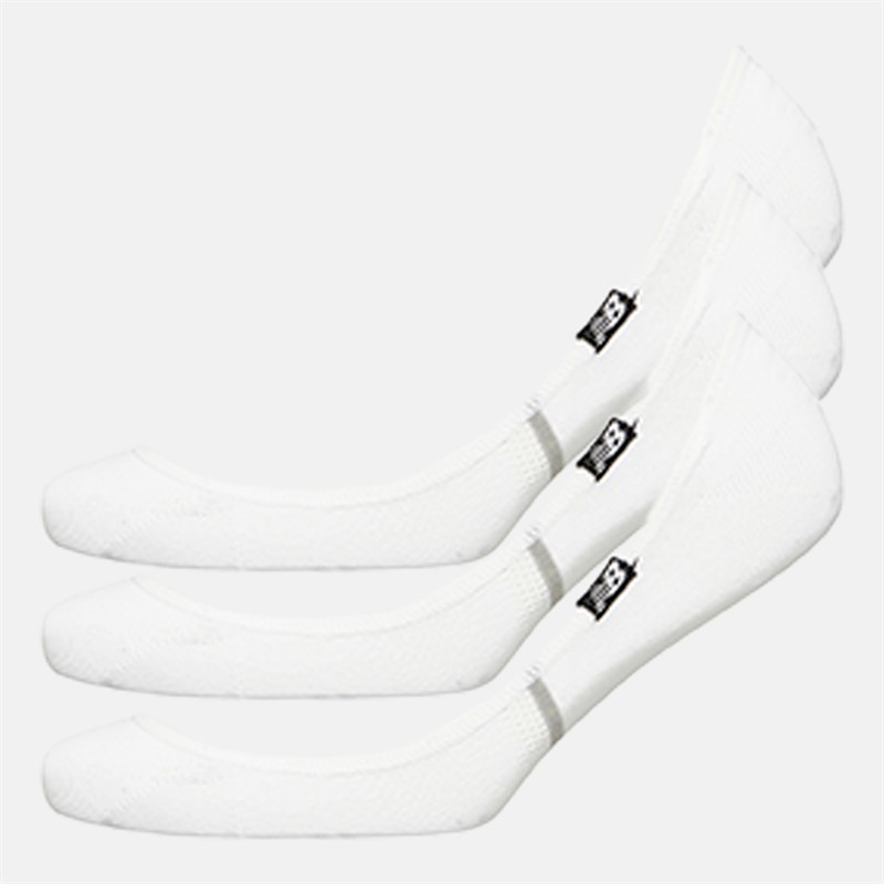 New Balance Three Pack Trainer Liner Socks White - Size L