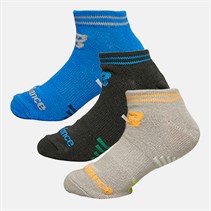 New Balance Kids Three Pack Ankle Socks Black