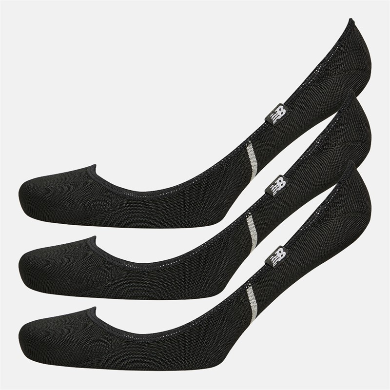 New Balance Three Pack Trainer Liner Socks Black - Size L
