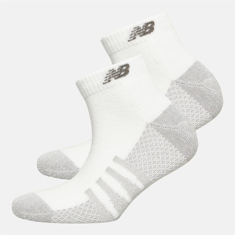 New Balance Performance Cushioned Two Pack Low Cut Socks White