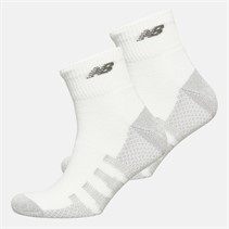 New Balance Performance Cushioned Two Pack Quarter Socks White