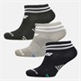 New Balance Kids Striped Three Pack Quarter Socks Multi