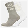 New Balance 1960 Logo Two Pack Crew Socks White/Grey