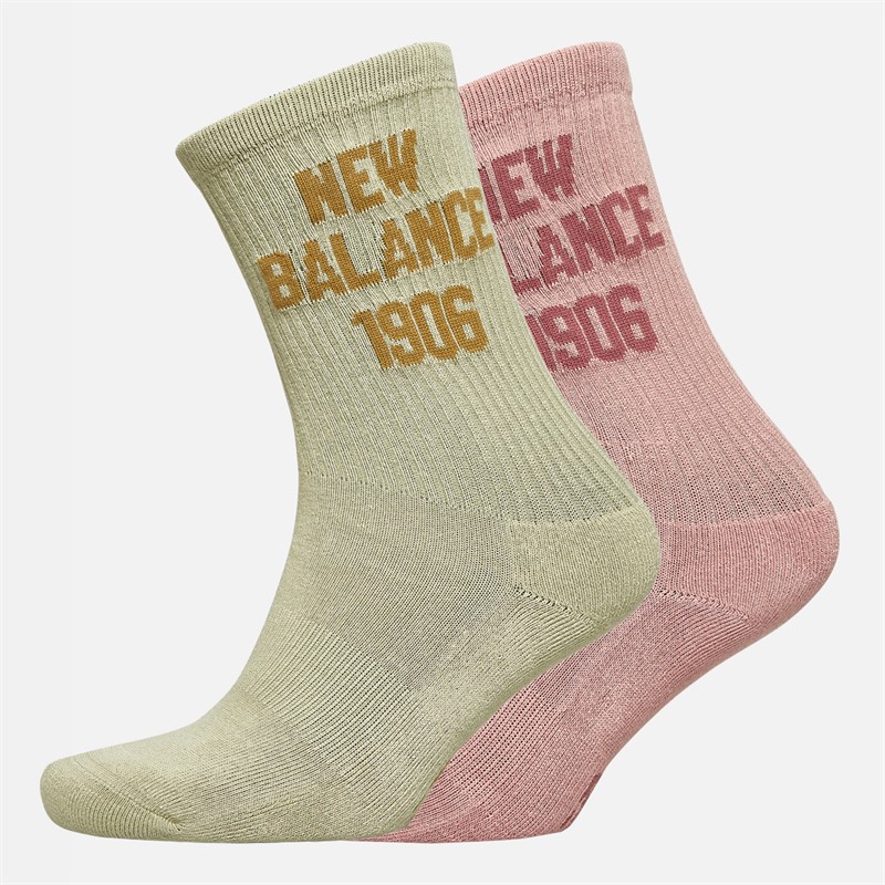 New Balance 1960 Logo Two Pack Crew Socks Olivine/Burgundy