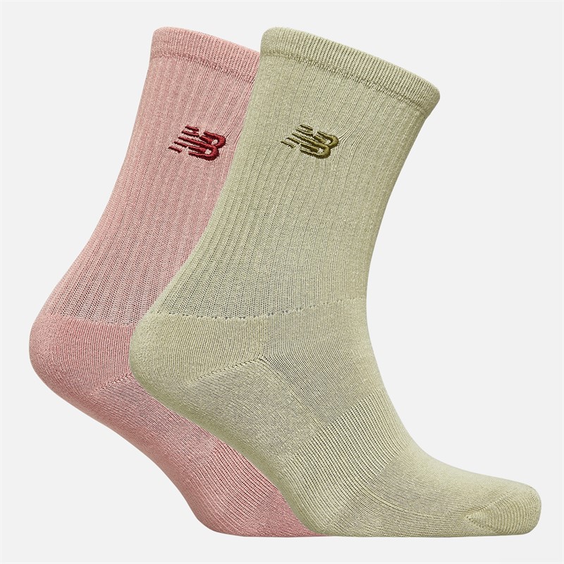 New Balance 1960 Logo Two Pack Crew Socks Olivine/Burgundy