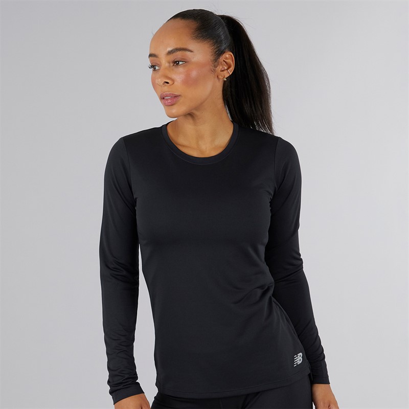 New Balance Womens Core NB Dry Long Sleeve Top Black - Size XL
