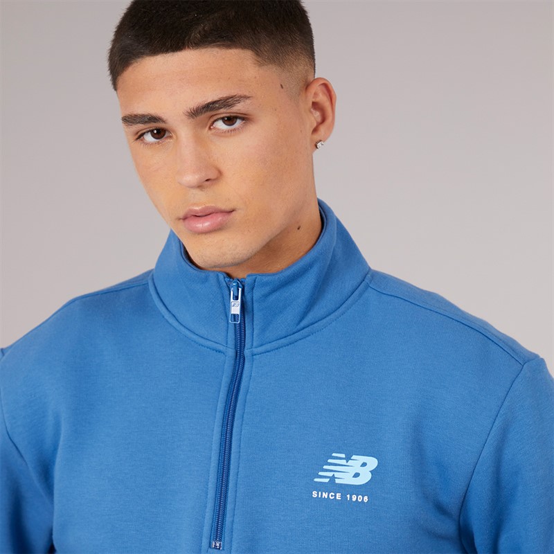New Balance Mens Heritage 1/4 Zip Top Agate Blue