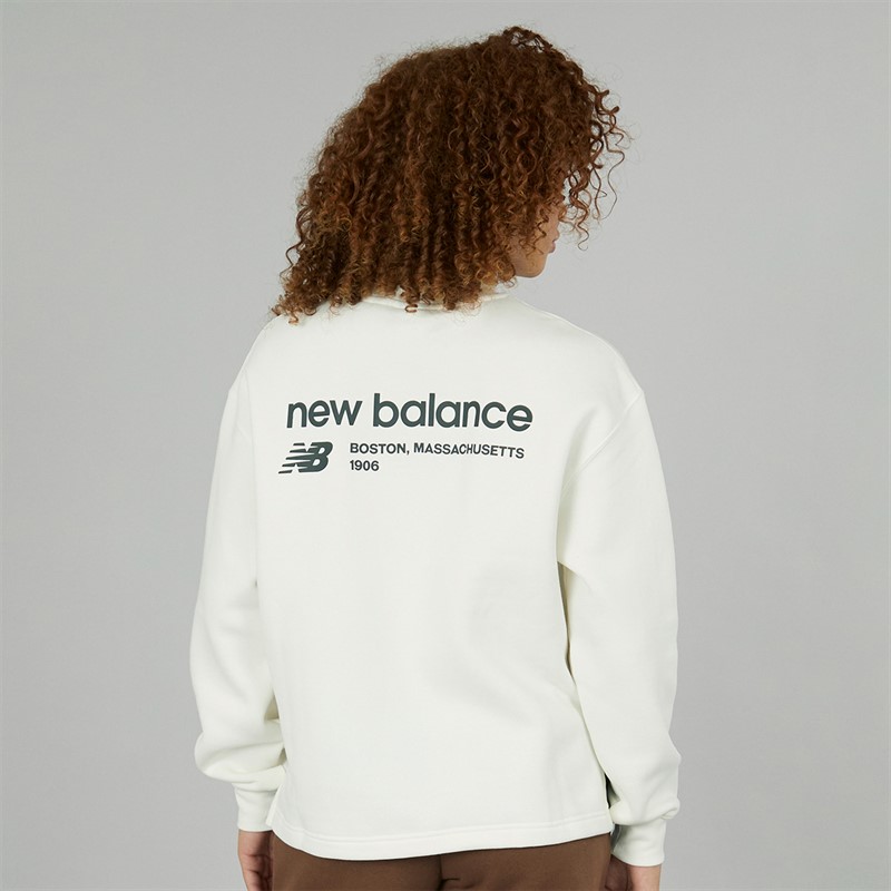 New Balance Womens Heritage Fleece Sweatshirt Sea Salt