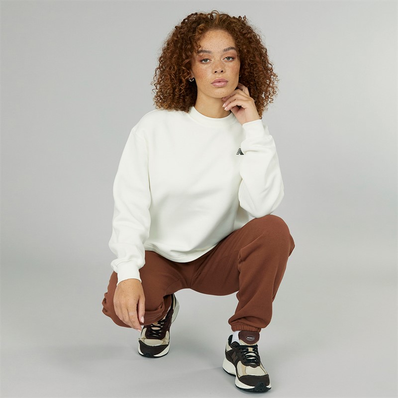 New Balance Womens Heritage Fleece Sweatshirt Sea Salt