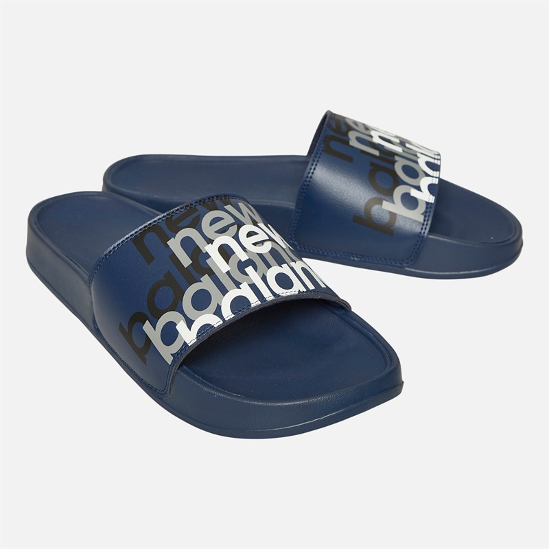 New Balance Mens 200 Graphic Slides Blue