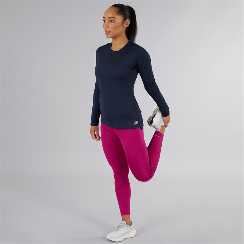 New Balance Womens Core NB Dry Long Sleeve Top Eclipse Navy