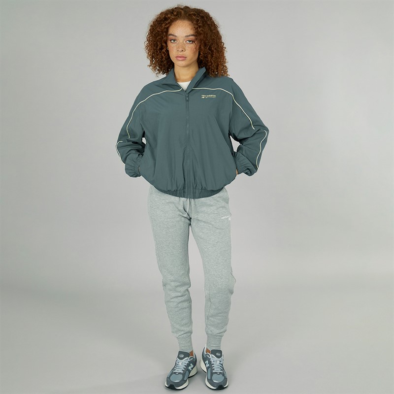 New Balance Womens Linear Heritage Woven Jacket Graphite