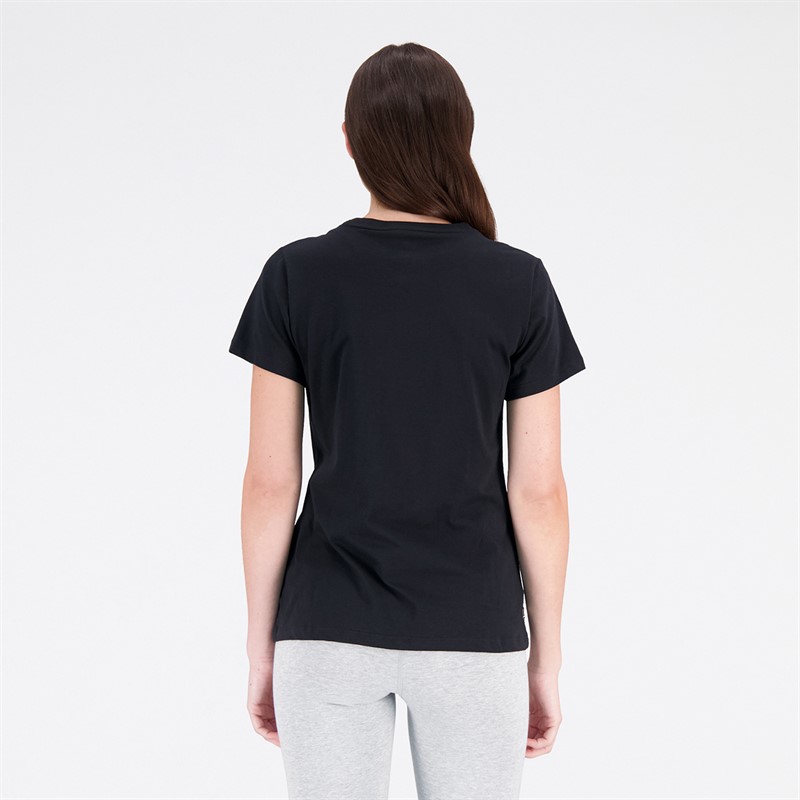 New Balance Damen Essentials Logo T-Shirt Schwarz