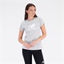 New Balance Damen Essentials Gestapeltes Logo T-Shirt Sportlich Grau