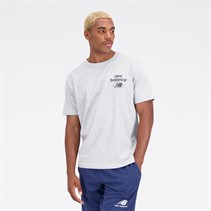 New Balance Heren Essentials Vernieuwd Logo T-Shirt Athletic Grijs