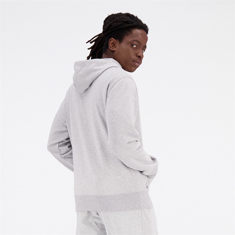 New Balance Herren Essentials Gestapeltes Logo Französisch Durchgehender Reißverschluss Hoodie Athletic Grau