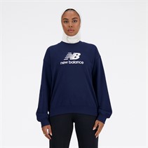 New Balance Dames Sport Essentials French Terry Logo Sweatshirt NB Navy