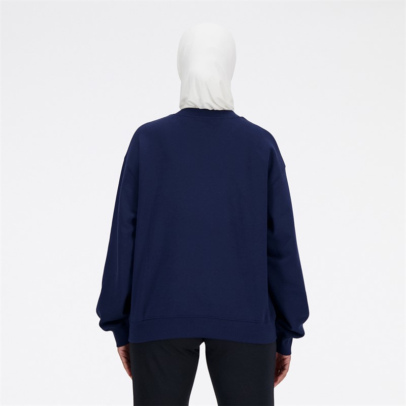 New Balance Damen Sport Essentials French Terry Logo Sweatshirt NB Navy