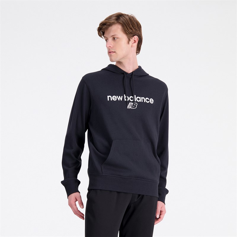 New Balance Herren Sport Logo Hoodie Schwarz