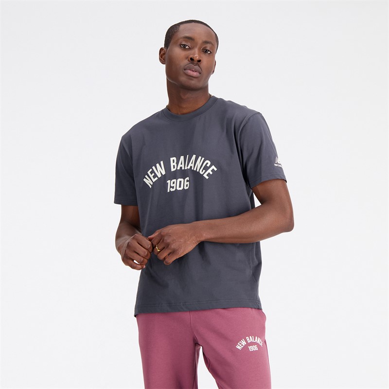 New Balance Heren Essentials Varsity T-Shirt Blacktop - Maat 2XL