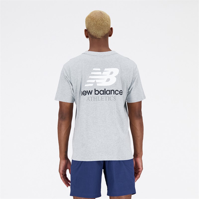 New Balance Herren Sport Essentials Premium Baumwoll T-Shirt Athletisch Grau